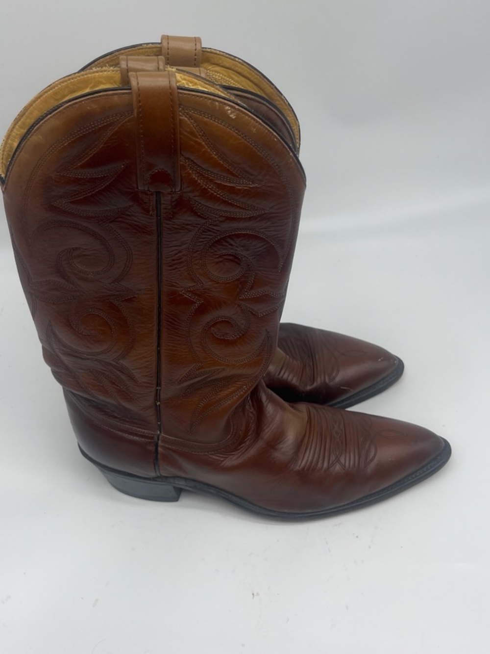 Men's Brown Leather Cowboy Boots - Classic Western Style